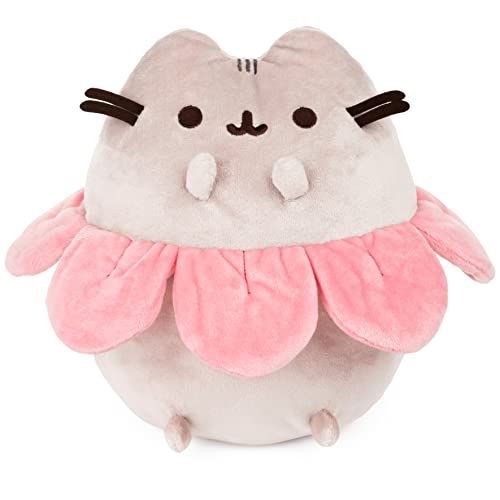 GUND Pink Flower Petals Pusheen Plush Stuffed Animal Cat, Gray and Pink, 9.5â€