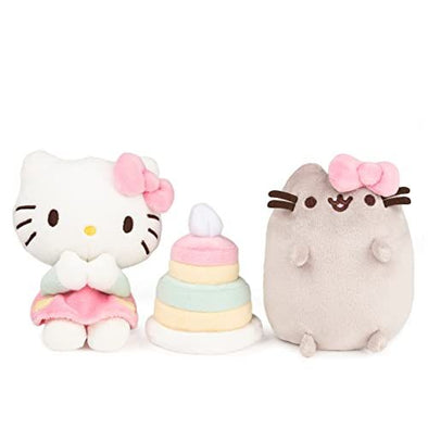 GUND Hello Kitty x Pusheen Best Friend Collector with Cake Set of 3 Plush, 4.5â€