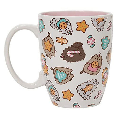 Enesco Pusheen The Cat Christmas Cookies and Friends Pattern Coffee Mug, 16 Ounce, Multicolor