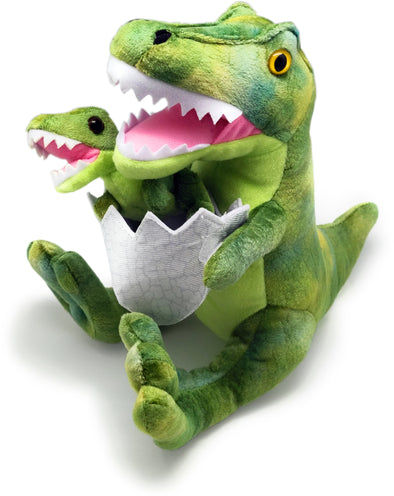 T-Rex Dinosaur with Baby and Egg Plush 12"